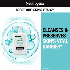 Neutrogena Fragrance Free Ultra Gentle Foaming Daily Cleanser, Hydrating Face Wash for Sensitive Skin, Removes Makeup & Gently Cleanses Without Over Drying, Hypoallergenic, 16 fl. oz