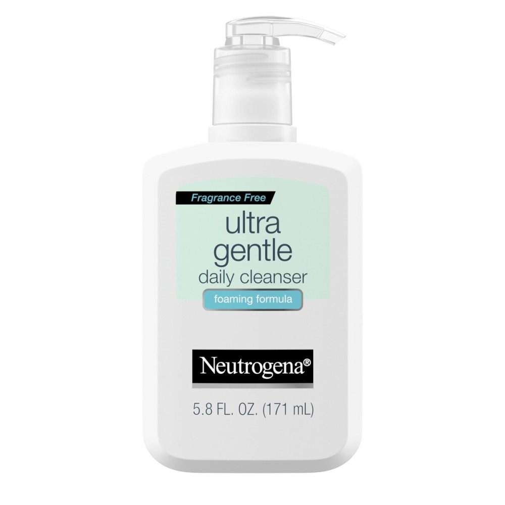 Neutrogena Fragrance Free Ultra Gentle Foaming Daily Cleanser, Hydrating Face Wash for Sensitive Skin, Removes Makeup & Gently Cleanses Without Over Drying, Hypoallergenic, 5.8 fl. oz
