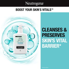 Neutrogena Fragrance Free Ultra Gentle Foaming Daily Cleanser, Hydrating Face Wash for Sensitive Skin, Removes Makeup & Gently Cleanses Without Over Drying, Hypoallergenic, 5.8 fl. oz