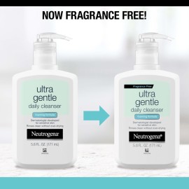 Neutrogena Fragrance Free Ultra Gentle Foaming Daily Cleanser, Hydrating Face Wash for Sensitive Skin, Removes Makeup & Gently Cleanses Without Over Drying, Hypoallergenic, 5.8 fl. oz