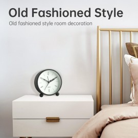 Analog Alarm Clock, 4 inch Super Silent Non Ticking Small Clock with Night Light, Battery Operated, Simple Design, Old Fashioned Style Black Decor, for Bedroom, Bedside, Desk, Adult, Kid, Gift, Black Analog Alarm Clock, 4 inch Super Silent Non Ticking Small Clock with Night Light, Battery Operated, Simple Design, Old Fashioned Style Black Decor, for Bedroom, Bedside, Desk, Adult, Kid, Gift, Black