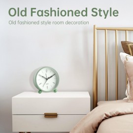 Analog Alarm Clock, 4 inch Super Silent Non Ticking Small Clock with Night Light, Battery Operated, Simple Design, Old Fashioned Style Ideal Decor, for Bedroom, Bedside, Desk, Adult, Kid, Gift, Green Analog Alarm Clock, 4 inch Super Silent Non Ticking Small Clock with Night Light, Battery Operated, Simple Design, Old Fashioned Style Ideal Decor, for Bedroom, Bedside, Desk, Adult, Kid, Gift, Green