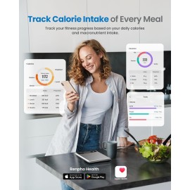 RENPHO Smart Food Kitchen Scale, Food Weight Scale with Nutritional Calculator, Digital Food Scale Grams and Ounces for Weight Loss, Calorie, Macro and Cooking, Stainless Steel RENPHO Smart Food Kitchen Scale, Food Weight Scale with Nutritional Calculator, Digital Food Scale Grams and Ounces for Weight Loss, Calorie, Macro and Cooking, Stainless Steel