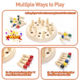 Wooden Memory Chess Matching Game: Family Board Games for Kids and Adults, Montessori Preschool Learning Educational Toy, Birthday Gift for Age 3 4 5 6 7 8+ Boy Girl Wooden Memory Chess Matching Game: Family Board Games for Kids and Adults, Montessori Preschool Learning Educational Toy, Birthday Gift for Age 3 4 5 6 7 8+ Boy Girl
