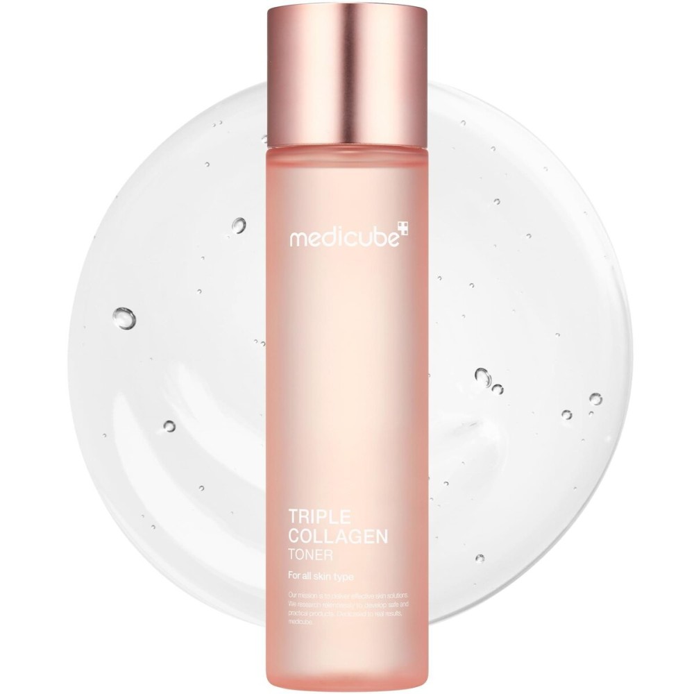 Medicube Triple Collagen Toner - Hydrolyzed, Atelo, & Soluble Collagen for Deep Hydration & Plump Skin - Fast-Absorbing Formula for All-Day Suppleness, Korean Skincare (4.73 fl.oz.) Medicube Triple Collagen Toner - Hydrolyzed, Atelo, & Soluble Collagen for Deep Hydration & Plump Skin - Fast-Absorbing Formula for All-Day Suppleness, Korean Skincare (4.73 fl.oz.)