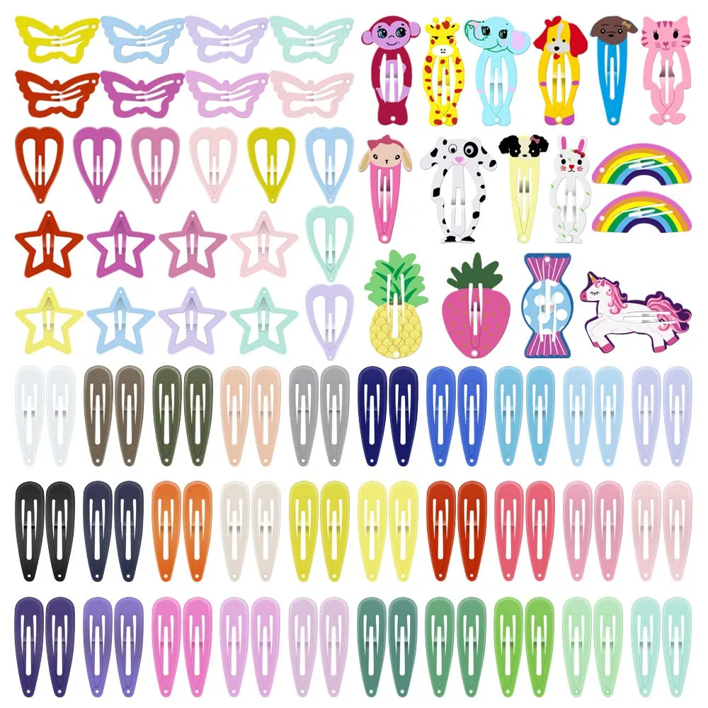 ECADY Hair Clips Colorful Hair Barrette Metal Cute Snap Hair Clips for Girls, Toddlers, Kids - 2 inch, 100pcs ECADY Hair Clips Colorful Hair Barrette Metal Cute Snap Hair Clips for Girls, Toddlers, Kids - 2 inch, 100pcs