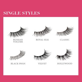 KISS Lash Couture LuXtensions Collection False Eyelashes, Flat Lash Technology, Super Slim Lash Band, Real Lash Extension Fibers, Reusable, Contact Lens Friendly Strip Lashes, Style Royal Silk, 1 Pair KISS Lash Couture LuXtensions Collection False Eyelashes, Flat Lash Technology, Super Slim Lash Band, Real Lash Extension Fibers, Reusable, Contact Lens Friendly Strip Lashes, Style Royal Silk, 1 Pair
