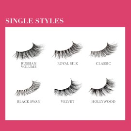 KISS Lash Couture LuXtensions Collection False Eyelashes, Flat Lash Technology, Super Slim Lash Band, Real Lash Extension Fibers, Reusable, Contact Lens Friendly Strip Lashes, Style \'Classic\', 1 Pair KISS Lash Couture LuXtensions Collection False Eyelashes, Flat Lash Technology, Super Slim Lash Band, Real Lash Extension Fibers, Reusable, Contact Lens Friendly Strip Lashes, Style \'Classic\', 1 Pair