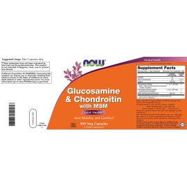 Now Glucosamine & Chondroitin with MSM, 300 Capsules (Pack of 2)