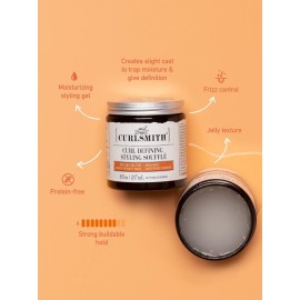CURLSMITH - Curl Defining Styling Souffl - Vegan Medium Hold Styling Gel for Wavy, Curly and Coily Hair (2oz) Trial or Travel Size