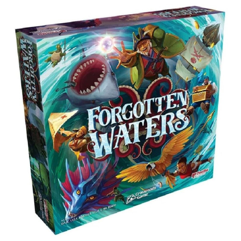 Forgotten Waters Board Game - Embark on a Hilarious Pirate Adventure in a World of High Seas Hijinks! Cooperative Strategy Game, Ages 14+, 3-7 Players, 2-4 Hour Playtime, Made by Plaid Hat Games