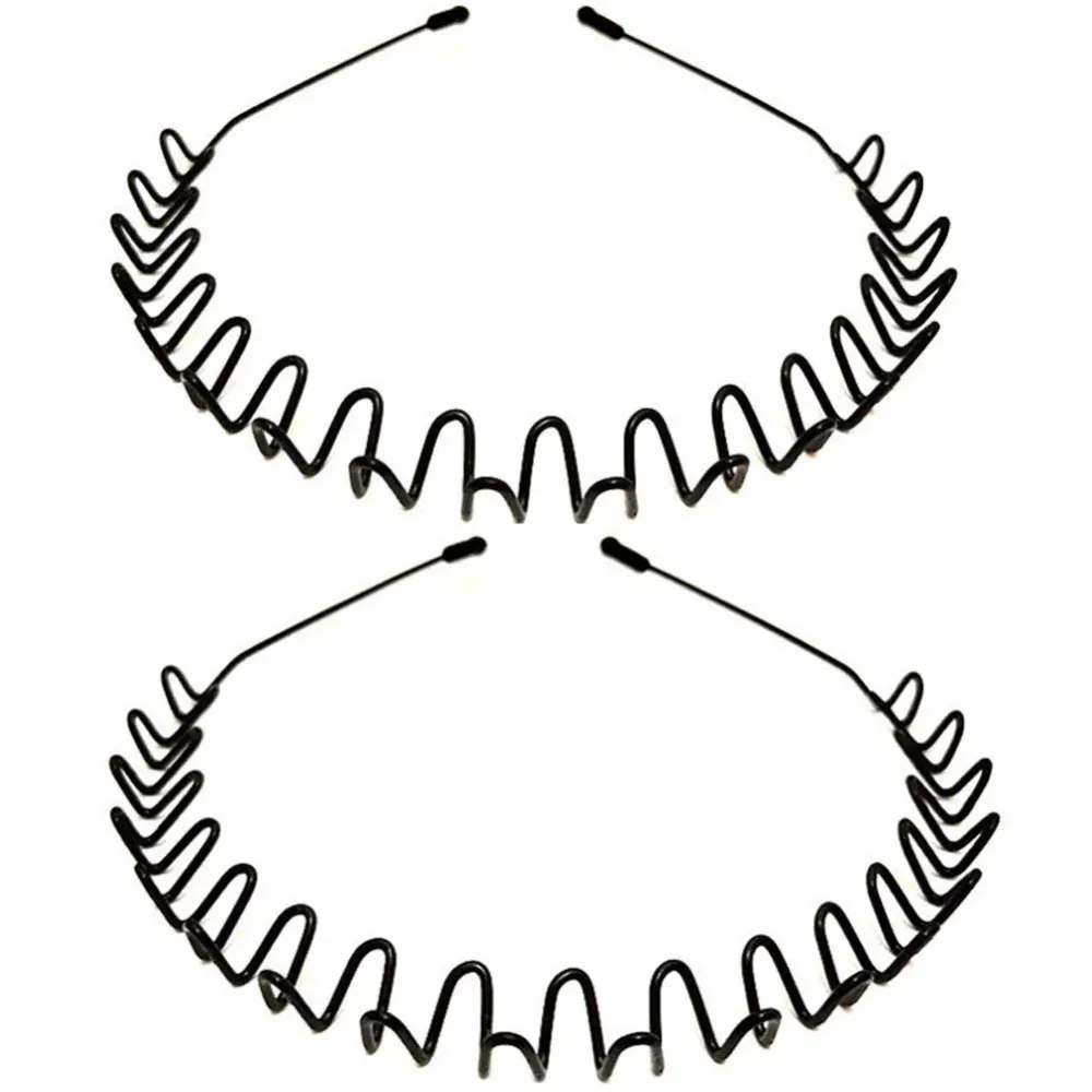 WantGor Metal Headbands, 2 Pack Fashion Unisex Black Hairband Spring Wave Non Slip Sports Headwear Hair Hoop Hair Accessories (2 Pack) WantGor Metal Headbands, 2 Pack Fashion Unisex Black Hairband Spring Wave Non Slip Sports Headwear Hair Hoop Hair Accessories (2 Pack)