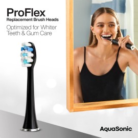 AquaSonic Proflex Replacement Brush Heads | for Whiter Teeth & Gum Care | Compatible with Many AquaSonic Toothbrush Handles (3 Pack Black) AquaSonic Proflex Replacement Brush Heads | for Whiter Teeth & Gum Care | Compatible with Many AquaSonic Toothbrush Handles (3 Pack Black)