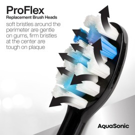 AquaSonic Proflex Replacement Brush Heads | for Whiter Teeth & Gum Care | Compatible with Many AquaSonic Toothbrush Handles (3 Pack Black) AquaSonic Proflex Replacement Brush Heads | for Whiter Teeth & Gum Care | Compatible with Many AquaSonic Toothbrush Handles (3 Pack Black)