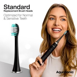 AquaSonic Standard Replacement Brush Heads | for Normal & Sensitive Teeth | Compatible with Many AquaSonic Toothbrush Handles (2 Pack Black) AquaSonic Standard Replacement Brush Heads | for Normal & Sensitive Teeth | Compatible with Many AquaSonic Toothbrush Handles (2 Pack Black)