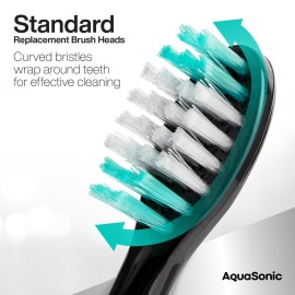 AquaSonic Standard Replacement Brush Heads | for Normal & Sensitive Teeth | Compatible with Many AquaSonic Toothbrush Handles (2 Pack Black) AquaSonic Standard Replacement Brush Heads | for Normal & Sensitive Teeth | Compatible with Many AquaSonic Toothbrush Handles (2 Pack Black)