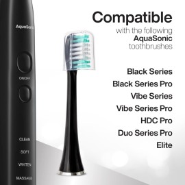 AquaSonic Standard Replacement Brush Heads | for Normal & Sensitive Teeth | Compatible with Many AquaSonic Toothbrush Handles (2 Pack Black) AquaSonic Standard Replacement Brush Heads | for Normal & Sensitive Teeth | Compatible with Many AquaSonic Toothbrush Handles (2 Pack Black)