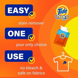 Tide To Go Stain Remover Wipes for Clothes, Instant Laundry Travel Stain & Spot Remover, 3 Pack, (30 Wipes Total) Tide To Go Stain Remover Wipes for Clothes, Instant Laundry Travel Stain & Spot Remover, 3 Pack, (30 Wipes Total)