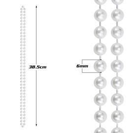 Weoxpr 20 Pieces White Faux Pearl Bead Necklaces Bulk,White Mardi Gras Beads Necklace for Kids,Faux Pearl Necklaces for Women Wedding Birthday Accessory for Party Decorations (32 Inch)
