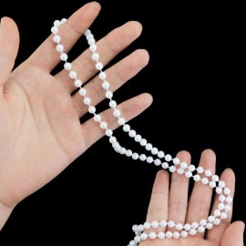 Weoxpr 20 Pieces White Faux Pearl Bead Necklaces Bulk,White Mardi Gras Beads Necklace for Kids,Faux Pearl Necklaces for Women Wedding Birthday Accessory for Party Decorations (32 Inch)
