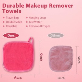 NATWAG | Reusable Update Makeup Removing Microfiber Cloth for Sensitive Skin | Washable Makeup Remover Towels | Natural Facial Cleansing Towels (6x 6, 12 Pack/Pink) NATWAG | Reusable Update Makeup Removing Microfiber Cloth for Sensitive Skin | Washable Makeup Remover Towels | Natural Facial Cleansing Towels (6x 6, 12 Pack/Pink)