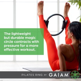 Gaiam Pilates Ring 15 Fitness Circle - Lightweight & Durable Foam Padded Handles | Flexible Resistance Exercise Equipment for Toning Arms, Thighs/Legs & Core, Black Gaiam Pilates Ring 15 Fitness Circle - Lightweight & Durable Foam Padded Handles | Flexible Resistance Exercise Equipment for Toning Arms, Thighs/Legs & Core, Black