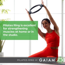 Gaiam Pilates Ring 15 Fitness Circle - Lightweight & Durable Foam Padded Handles | Flexible Resistance Exercise Equipment for Toning Arms, Thighs/Legs & Core, Black Gaiam Pilates Ring 15 Fitness Circle - Lightweight & Durable Foam Padded Handles | Flexible Resistance Exercise Equipment for Toning Arms, Thighs/Legs & Core, Black