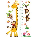 DEKOSH Giraffe & Monkeys Kids Height Wall Chart | Peel & Stick Nursery Wall Decals for Baby Bedroom, Toddler Playroom
