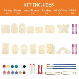 Crafts for Kids Ages 4-8 - 4 Pack DIY Bird House Wind Chime Kit - Build and Paint Birdhouses Wooden Arts Kits Easter Basket Stuffers Gifts for Girls Kids Boys Toddlers Ages 3-5 4-6 6-8 8-12 Crafts for Kids Ages 4-8 - 4 Pack DIY Bird House Wind Chime Kit - Build and Paint Birdhouses Wooden Arts Kits Easter Basket Stuffers Gifts for Girls Kids Boys Toddlers Ages 3-5 4-6 6-8 8-12