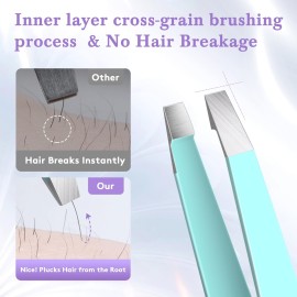 Tweezers for Women Facial Hair,Stocking Stuffers 4 Pack Tweezers for Eyebrows,Tweezer Set for Ingrown Hair, Plucking Daily Beauty Tool with Leather Travel Case for Gifts Tweezers for Women Facial Hair,Stocking Stuffers 4 Pack Tweezers for Eyebrows,Tweezer Set for Ingrown Hair, Plucking Daily Beauty Tool with Leather Travel Case for Gifts