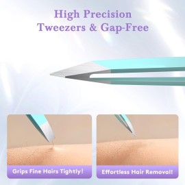 Tweezers for Women Facial Hair,Stocking Stuffers 4 Pack Tweezers for Eyebrows,Tweezer Set for Ingrown Hair, Plucking Daily Beauty Tool with Leather Travel Case for Gifts Tweezers for Women Facial Hair,Stocking Stuffers 4 Pack Tweezers for Eyebrows,Tweezer Set for Ingrown Hair, Plucking Daily Beauty Tool with Leather Travel Case for Gifts
