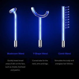 NuDerma Clinical Skin Therapy Wand - Portable Skin Therapy Machine w 6 Fusion Neon + Argon Wands - Anti Aging - Clarifying - Skin Tightening & Radiance - Wrinkle Reducing NuDerma Clinical Skin Therapy Wand - Portable Skin Therapy Machine w 6 Fusion Neon + Argon Wands - Anti Aging - Clarifying - Skin Tightening & Radiance - Wrinkle Reducing