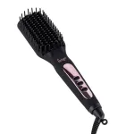 L\'ANGE HAIR Le Vite Straightening Brush | Heated Hair Tool for Smoother, Frizz-Controlled Look | Dual-Voltage Hot Brush Straightener for Effortless Styling & Shine | Ceramic Standard Size (Black)