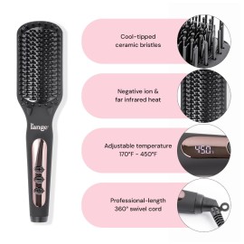 L\'ANGE HAIR Le Vite Straightening Brush | Heated Hair Tool for Smoother, Frizz-Controlled Look | Dual-Voltage Hot Brush Straightener for Effortless Styling & Shine | Ceramic Standard Size (Black) L\'ANGE HAIR Le Vite Straightening Brush | Heated Hair Tool for Smoother, Frizz-Controlled Look | Dual-Voltage Hot Brush Straightener for Effortless Styling & Shine | Ceramic Standard Size (Black)