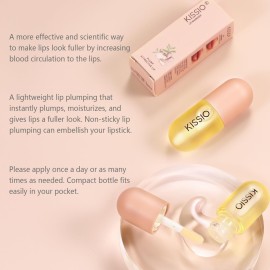 KISSIO Lip Plumper,Natural Lip Plumper for Day Use,Plumping Gloss Make Lips Fuller and Moisturizing 5.5ml,Lips Mask,Hydrating & Reduce Fine Lines,Beautiful Fuller KISSIO Lip Plumper,Natural Lip Plumper for Day Use,Plumping Gloss Make Lips Fuller and Moisturizing 5.5ml,Lips Mask,Hydrating & Reduce Fine Lines,Beautiful Fuller