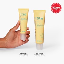 TULA Skin Care Protect + Glow Daily Sunscreen - Gel, Broad Spectrum SPF 30, Skincare-First, Non-Greasy, Non-Comedogenic and Reef-Safe with Pollution and Blue Light Protection, Regular, 1.7 fl oz. TULA Skin Care Protect + Glow Daily Sunscreen - Gel, Broad Spectrum SPF 30, Skincare-First, Non-Greasy, Non-Comedogenic and Reef-Safe with Pollution and Blue Light Protection, Regular, 1.7 fl oz.