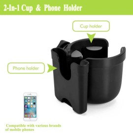 Accmor Stroller Cup Holder with Phone Holder, Bike Cup Holder, Universal Cup Holder for Uppababy Nuna Doona Strollers, 2-in-1 Cup Phone Holder for Stroller, Bike, Wheelchair, Walker, Scooter Accmor Stroller Cup Holder with Phone Holder, Bike Cup Holder, Universal Cup Holder for Uppababy Nuna Doona Strollers, 2-in-1 Cup Phone Holder for Stroller, Bike, Wheelchair, Walker, Scooter