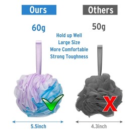 DadyMart Bath Shower Loofah Sponge 60g Bath Mesh Pouf Shower Ball Body Scrubber Exfoliating Bath Sponge for Women and Men, Set of 4, Flower DadyMart Bath Shower Loofah Sponge 60g Bath Mesh Pouf Shower Ball Body Scrubber Exfoliating Bath Sponge for Women and Men, Set of 4, Flower