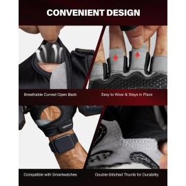 VINSGUIR Workout Gloves for Men and Women, Weight Lifting Gloves with Excellent Grip, Lightweight Gym Gloves for Weightlifting, Cycling, Exercise, Crosstraining, Pull ups, Fitness, Climbing and Rowing