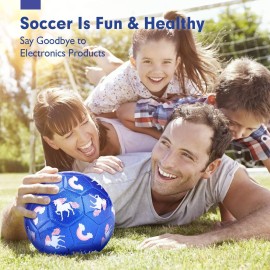 hahaland Soccer Ball Size 3 with Pump Deflated & Mesh Bag - Soccer Ball for Girls Boys Kids Outdoor for Ages 4-8 Toddlers Age 3-4 Kids Soccer Balls for 3 4 5 6 7 8-Year-Old Girls