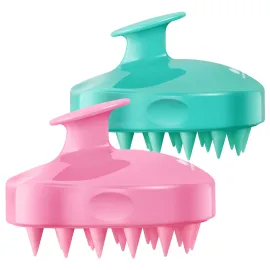 HEETA Hair Scalp Massager Shampoo Brush 2 Pack, Soft Silicone Bristles to Remove Dandruff, Waterproof Hair Scrubber for Both Wet Dry Hair, Suitable for Men & Women (Green & Pink) HEETA Hair Scalp Massager Shampoo Brush 2 Pack, Soft Silicone Bristles to Remove Dandruff, Waterproof Hair Scrubber for Both Wet Dry Hair, Suitable for Men & Women (Green & Pink)