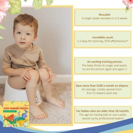 Potty Training Seat Magic Sticker | Dinosaur Potty Training Toilet Color Changing Sticker | 5 Pack Toilet Targets with Free Potty e Book | Use with or Without Potty Chart or Potty Watch Potty Training Seat Magic Sticker | Dinosaur Potty Training Toilet Color Changing Sticker | 5 Pack Toilet Targets with Free Potty e Book | Use with or Without Potty Chart or Potty Watch