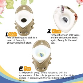 Potty Training Seat Magic Sticker | Dinosaur Potty Training Toilet Color Changing Sticker | 5 Pack Toilet Targets with Free Potty e Book | Use with or Without Potty Chart or Potty Watch Potty Training Seat Magic Sticker | Dinosaur Potty Training Toilet Color Changing Sticker | 5 Pack Toilet Targets with Free Potty e Book | Use with or Without Potty Chart or Potty Watch