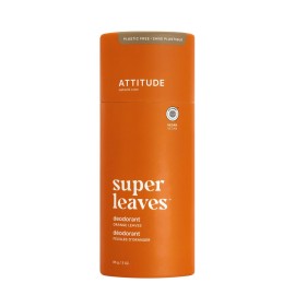 ATTITUDE Plastic-Free Deodorant, EWG Verified, Aluminum Free, Vegan Naturally Sourced Body Deodorants for Women & Men, Dermatologically Tested, Orange Leaves, 3 Ounces