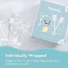 Papablic Baby Tongue Cleaner, Baby Oral Cleaner, Disposable Infant Mouth Cleaner Newborn, Upgrade Gum Cleaner with Paper Handle or Infants Ages 0-2 Years, 40 Pack Papablic Baby Tongue Cleaner, Baby Oral Cleaner, Disposable Infant Mouth Cleaner Newborn, Upgrade Gum Cleaner with Paper Handle or Infants Ages 0-2 Years, 40 Pack