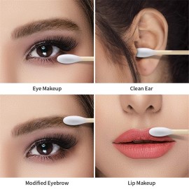 tifanso 500 Count Cotton Swabs, Natural Double Round Strong Wooden Cotton Tip Sticks Buds for Ears, Cruelty-Free Ear Swabs with Storage Box tifanso 500 Count Cotton Swabs, Natural Double Round Strong Wooden Cotton Tip Sticks Buds for Ears, Cruelty-Free Ear Swabs with Storage Box