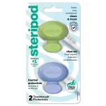 Steripod Clip-On Toothbrush Protector, Green and Blue, 2 Count