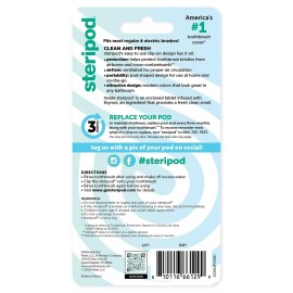 Steripod Clip-On Toothbrush Protector, Green and Blue, 2 Count Steripod Clip-On Toothbrush Protector, Green and Blue, 2 Count