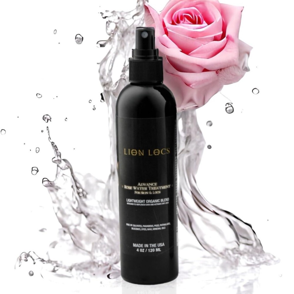 Lion Locs Rosewater Spray for Dreads and Locs - Organic Vegan Conditioner with Aloe, Oils, Vitamins, and Glycerin Lion Locs Rosewater Spray for Dreads and Locs - Organic Vegan Conditioner with Aloe, Oils, Vitamins, and Glycerin