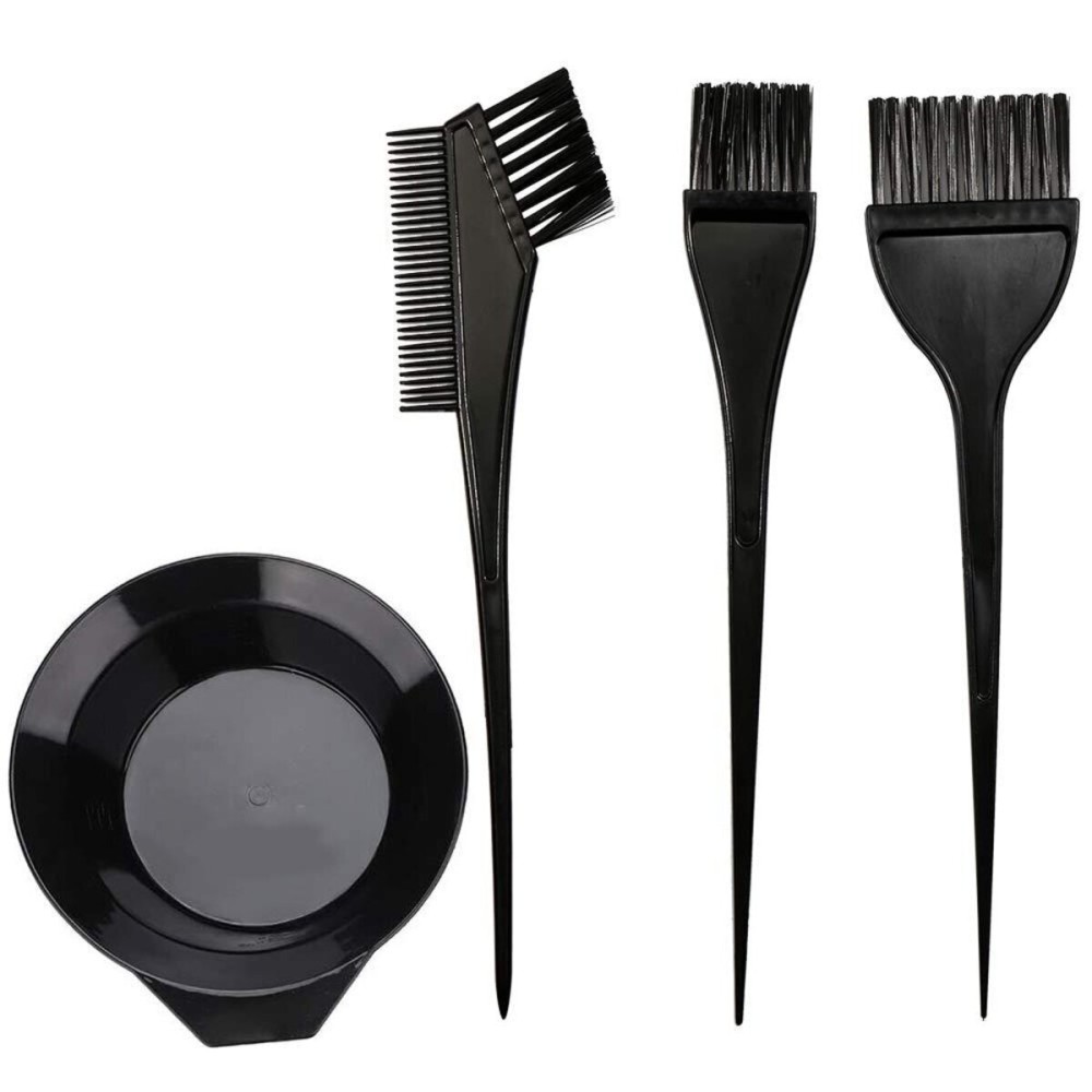 Moonmini Hair Dye Color Brush and Bowl Set, 4Pcs Color Bowl Brushes Tool Mixing Bowl Kit Tint Comb for Hair Tint Dying Coloring Applicator Moonmini Hair Dye Color Brush and Bowl Set, 4Pcs Color Bowl Brushes Tool Mixing Bowl Kit Tint Comb for Hair Tint Dying Coloring Applicator